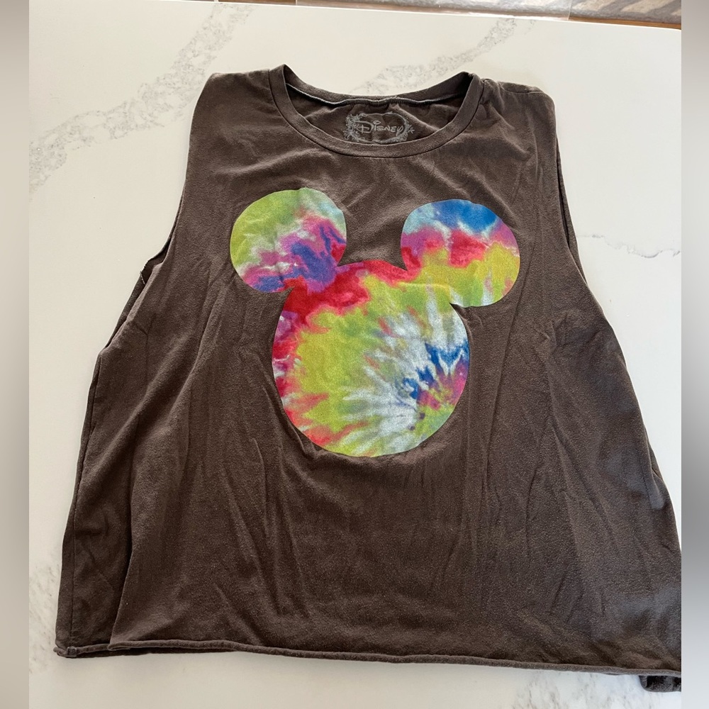 Adorable might fine disney mouse ears sleeveless t-shirt.  Size medium.